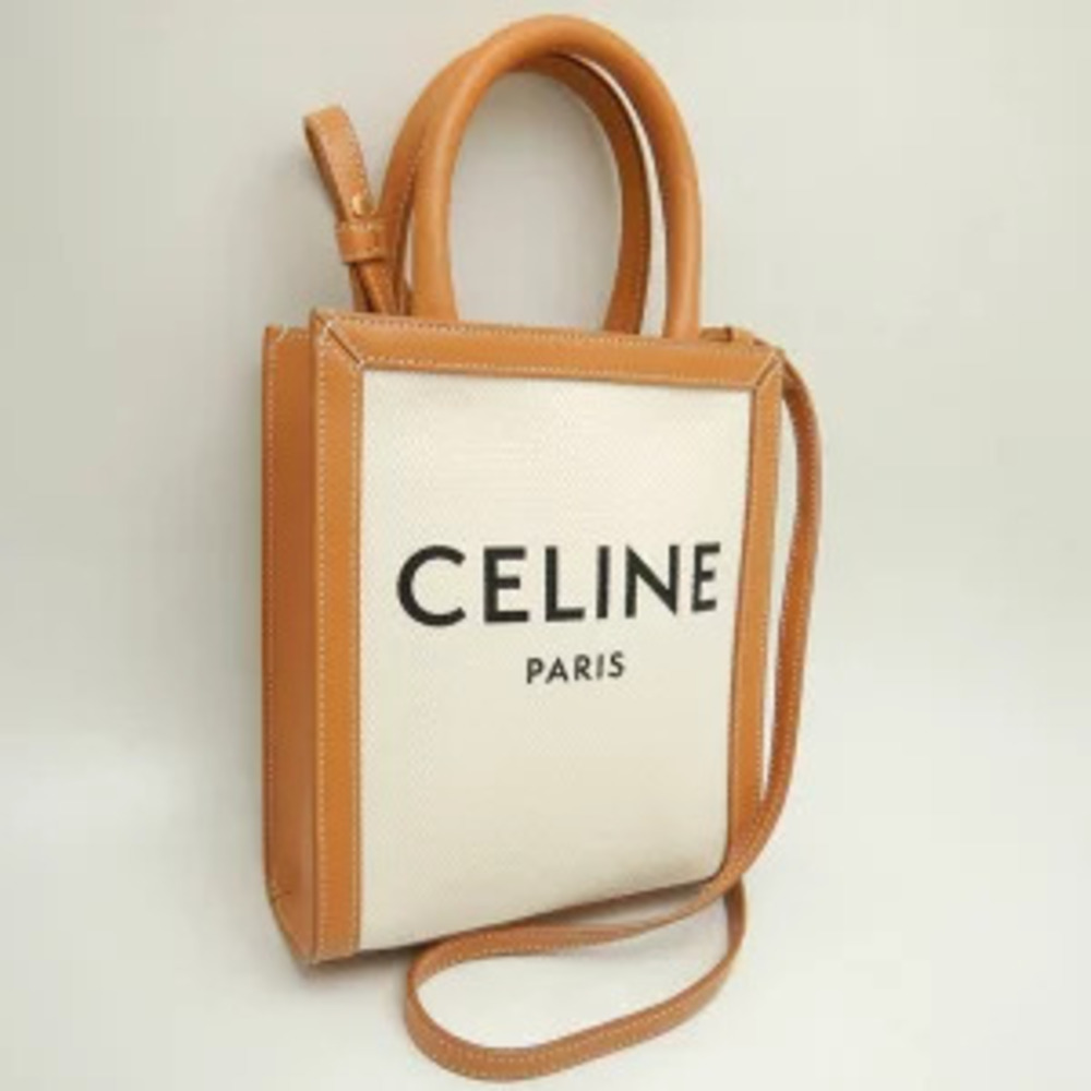 CELINE Vertical Cabas Tote Bag Calfskin Tan - Picture 2 of 9